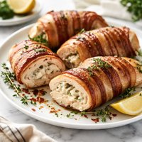 Gorgonzola Stuffed Chicken Breasts Wrapped in Bacon