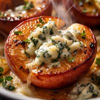 Gorgonzola with Roasted Peaches