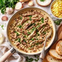 Govyadina V Smetane Russian Steak in Sour Cream