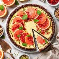 Grapefruit Custard Tart with Chocolate Pecan Crust