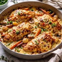 Gratineed Chicken in Cream Sauce Poulet a La Fermiere