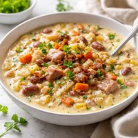 Great Northern Bean Ham and Vegetable Chowder