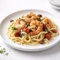 Grecian Shrimp Over Pasta