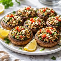 Grecian Style Stuffed Mushrooms