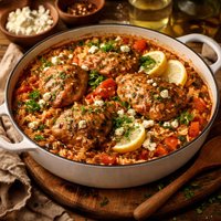 Greek Chicken and Orzo Kota Manestra
