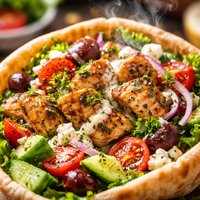 Greek Chicken Pita Salad