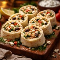 Greek Chicken Tortilla Roll Ups