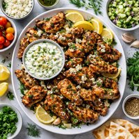 Greek Chicken Wings W Cucumber Feta Sauce