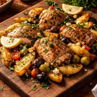 Greek Chicken with Olives and Potatoes