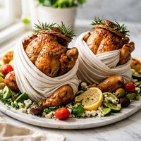 Greek Chickens in Togas