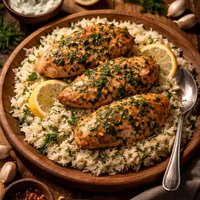 Greek Dilled Chicken with Lemon Basmati Rice