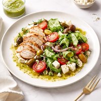 Greek Fit for the Gods Salad with Spicy Cucumber Dressing