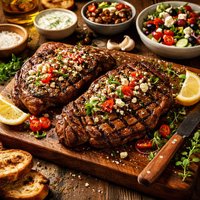 Greek Grilled Ribeye Steaks