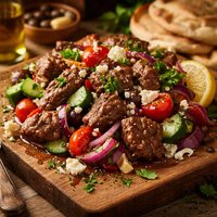 Greek Inspired Beef with Feta Cheese and Vegetables
