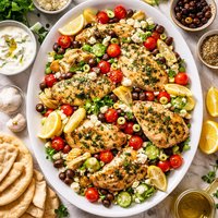 Greek Island Chicken with Marinated Artichokes