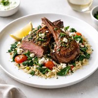 Greek Lamb with Spinach and Orzo