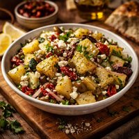 Greek Potato Salad with Sun Dried Tomatoes