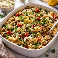 Greek Rice Casserole W Feta and Artichokes