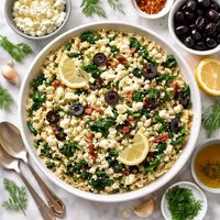 Greek Rice with Spinach Feta and Black Olives