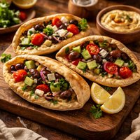 Greek Salad Pitas with Hummus