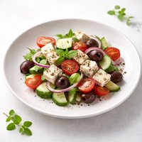 Greek Salad with Tofu Feta Cheese