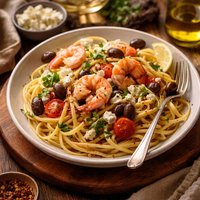 Greek Scampi Pasta