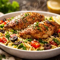 Greek Seasoned Chicken and Orzo