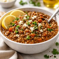 Greek Seasoned Lentils Crock Pot