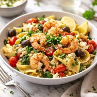 Greek Shrimp Lasagna Toss