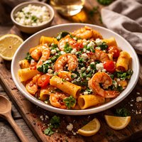 Greek Shrimp with Rigatoni