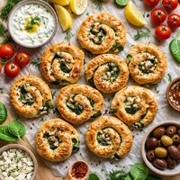 Greek Spinach Cheese Rolls Appetisers