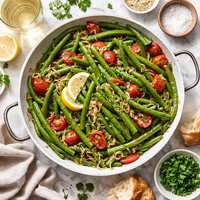 Greek String Beans with Shallots White Wine and Fennel Seeds