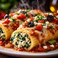 Greek Stuffed Manicotti