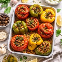 Greek Stuffed Tomatoes and Peppers