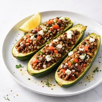 Greek Stuffed Zucchini