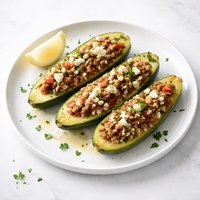 Greek Stuffed Zucchini Halal Kolokithakia Yemista Gluten Free