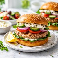 Greek Style Burgers with Feta Aioli 8 Ww Pts
