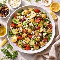 Greek Style Feta Potato Salad with Vinaigrette