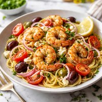 Greek Style Pasta with Shrimp