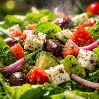 Greek Style Romaine Salad with Lemon and Fresh Dill