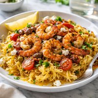 Greek Style Shrimp and Spaghetti Squash