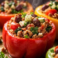 Greek Style Stuffed Bell Peppers Light