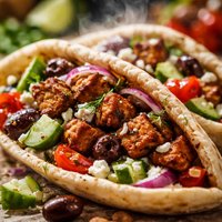 Greek Tempeh Pitas