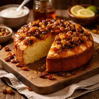 Greek Yogurt Cake with Raisin Syrup