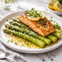 Green Asparagus with Fresh Salmon