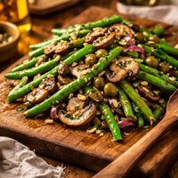 Green Bean and Mushroom Salad W Olive Dressing