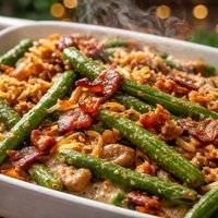 Green Bean Casserole with Bacon and Wine