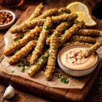 Green Bean Fries with Spicy Mayo