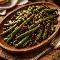 Green Beans with Dried Cranberry Balsamic Glaze
