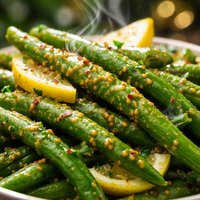 Green Beans with Lemon Mustard Sauce